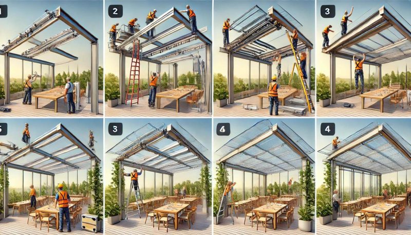 نحوه نصب سقف متحرک